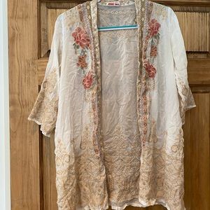 Johnny Was Helena Floral Sheer Spring Kimono size xs